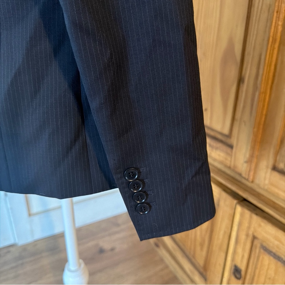 Talbots Black Pinstripe Single-Button Blazer - image 4